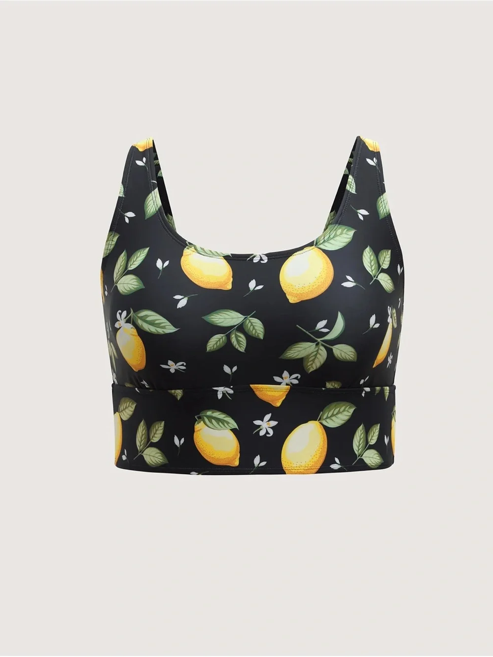 BloomChic Lemon Print Scoop Neck Swim Top 14/16 NWT